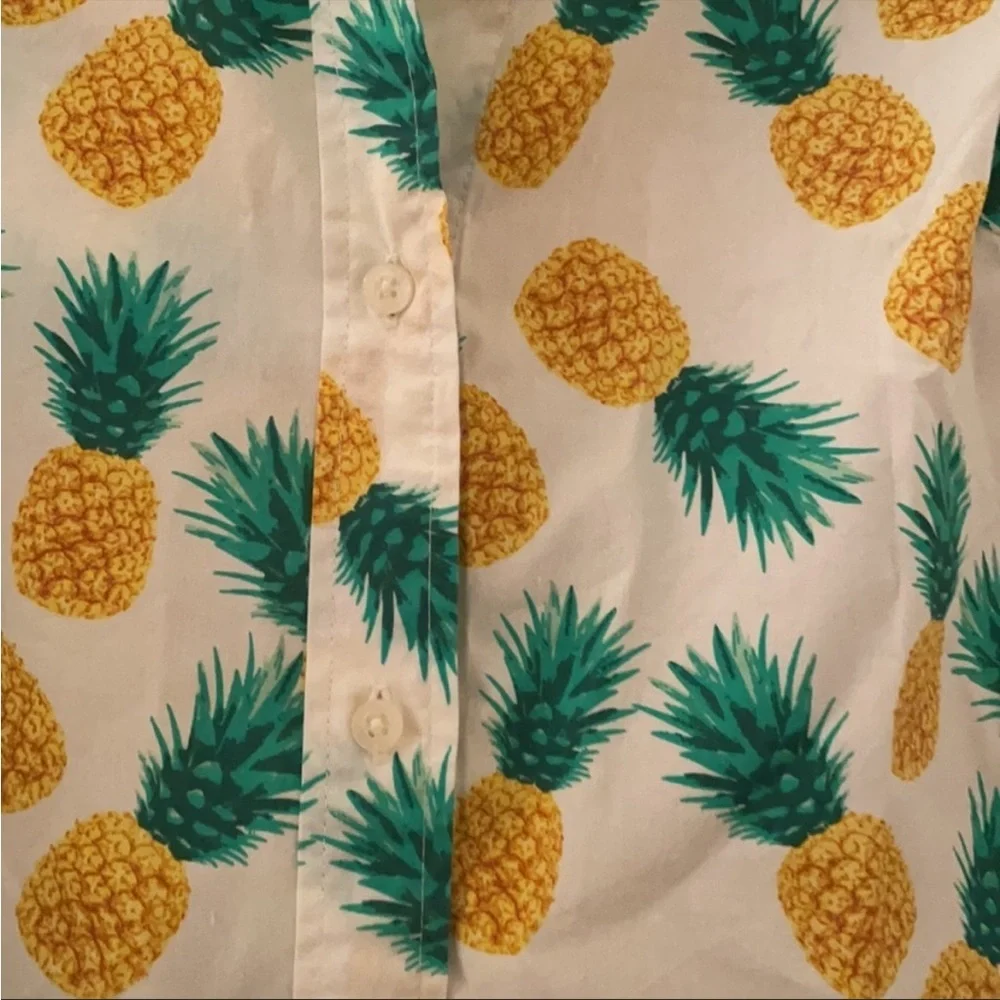 J. Crew Sleeveless pineapple cotton poplin top
